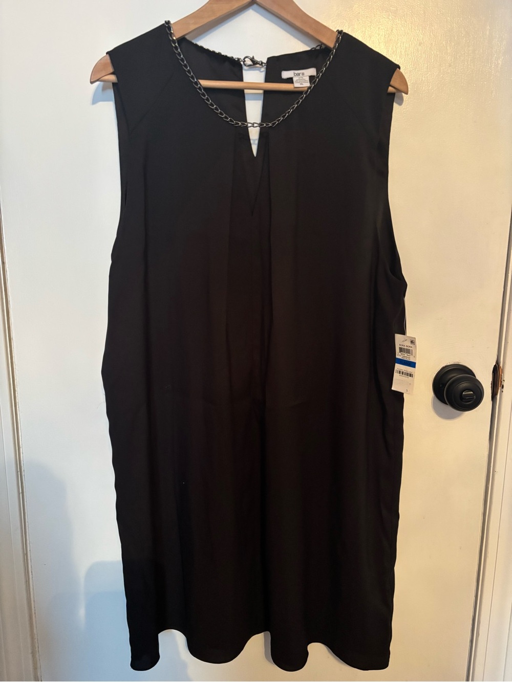 Bar III NWT Black Chain Neckline Cutout Shift Dress - XL